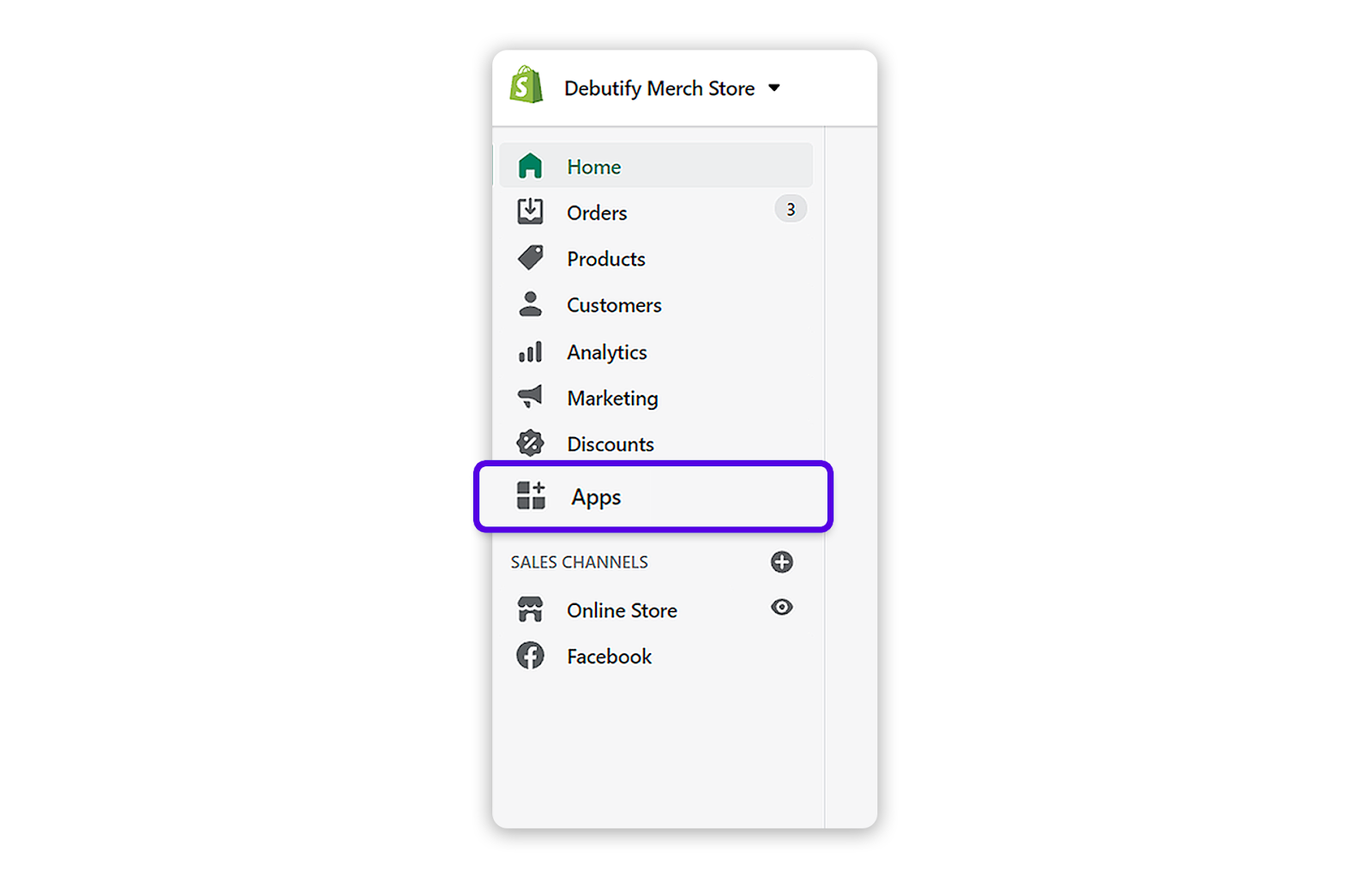 Shopify admin Apps menu for removing Plug In SEO